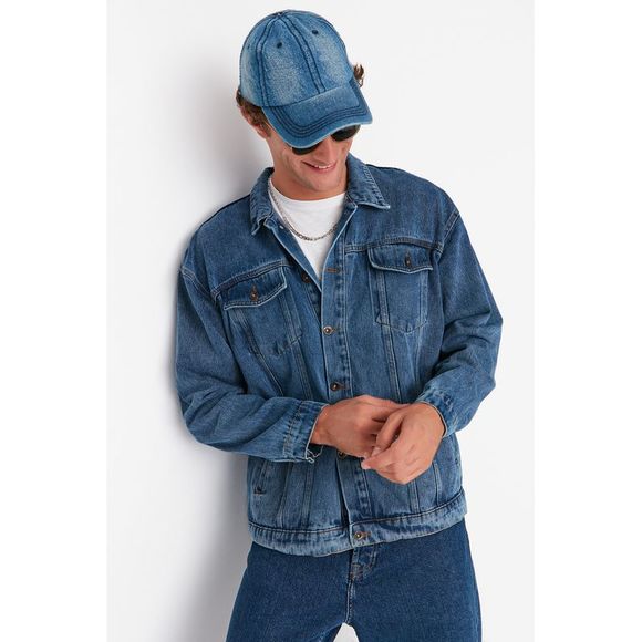 NWT Trendyol Men Regular fit Shirt collar Denim Jacket - Picture 3 of 11
